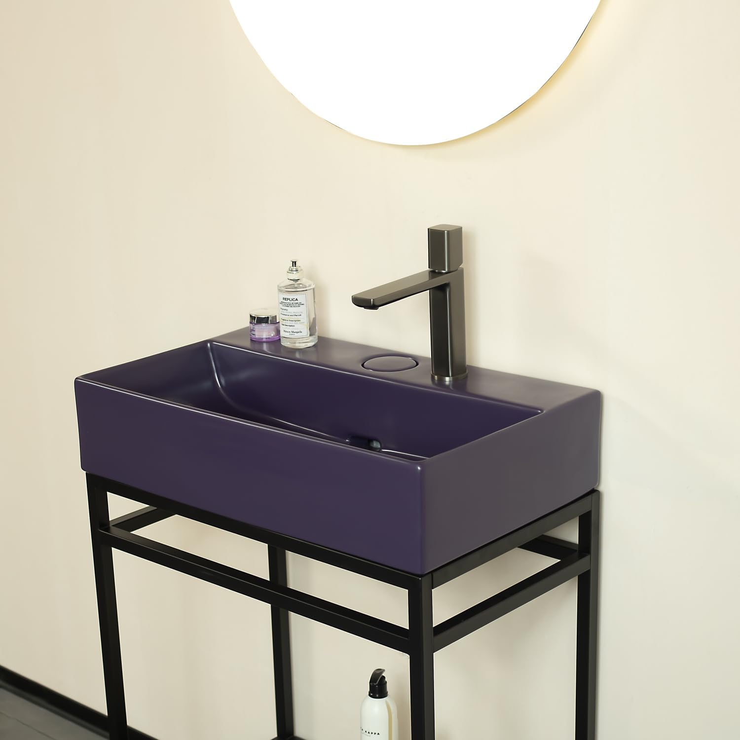 24" Bathroom Sink Without Cabinet, Ceramic Basin