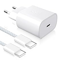 YISH 25W Caricatore USB C Caricabatterie：Alimentatore USB C Presa 3A PD3.0 USB Tipo C Caricatore Super Veloce con 60W Cavo Type-C Compatibile con Smartphone 17, 16, 15 Pro Max, Samsung Galaxy S25, S24