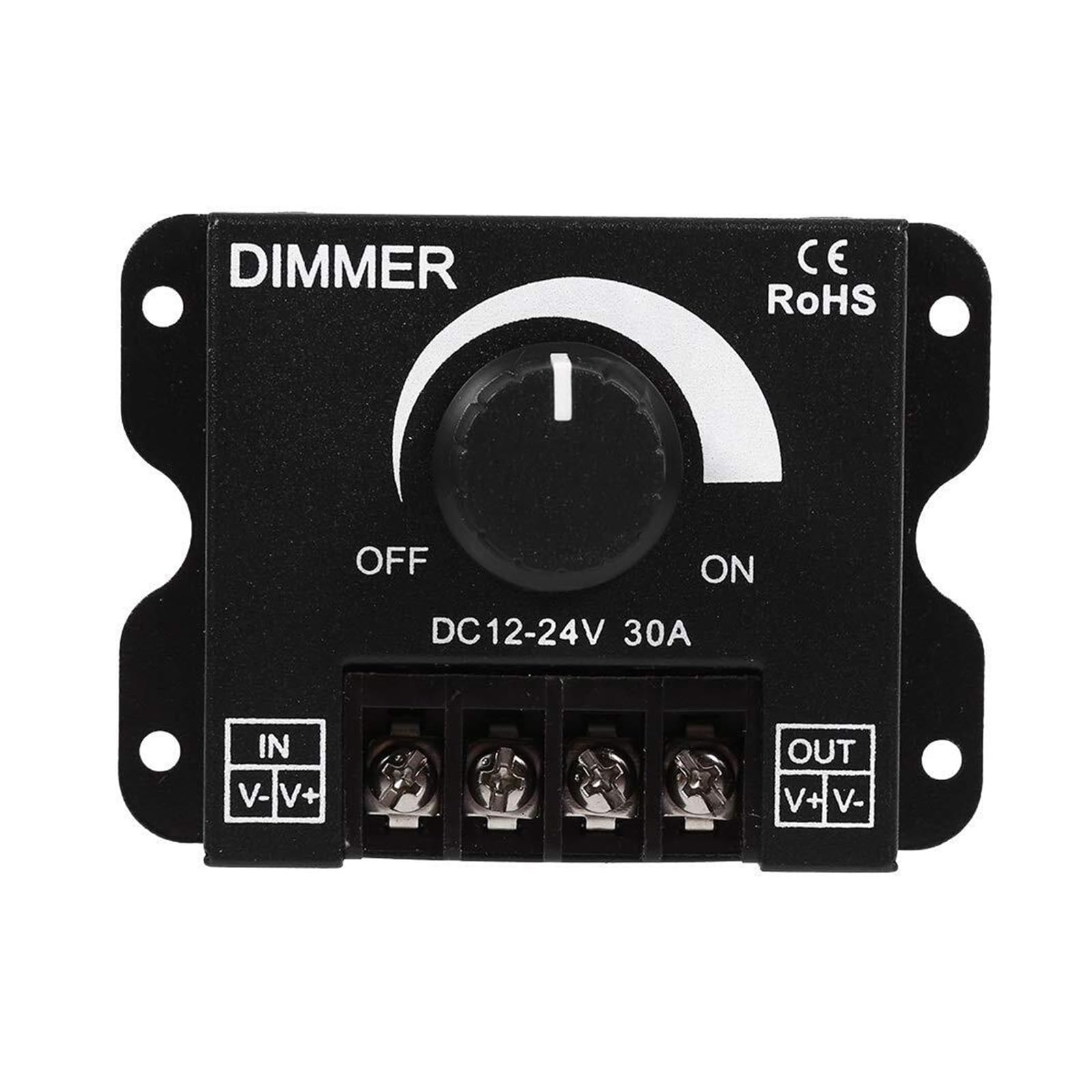 Striscia luminosa a LED con regolatore di luminosità dimmer DIMMER manopola + interruttore 12V/24V30A senza sfarfallio(Remote control manual dimming plastic shell)