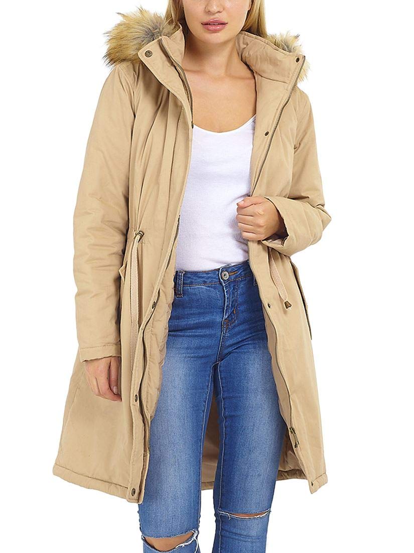 SS7 Womens Parka Coat with Faux Fur Hood