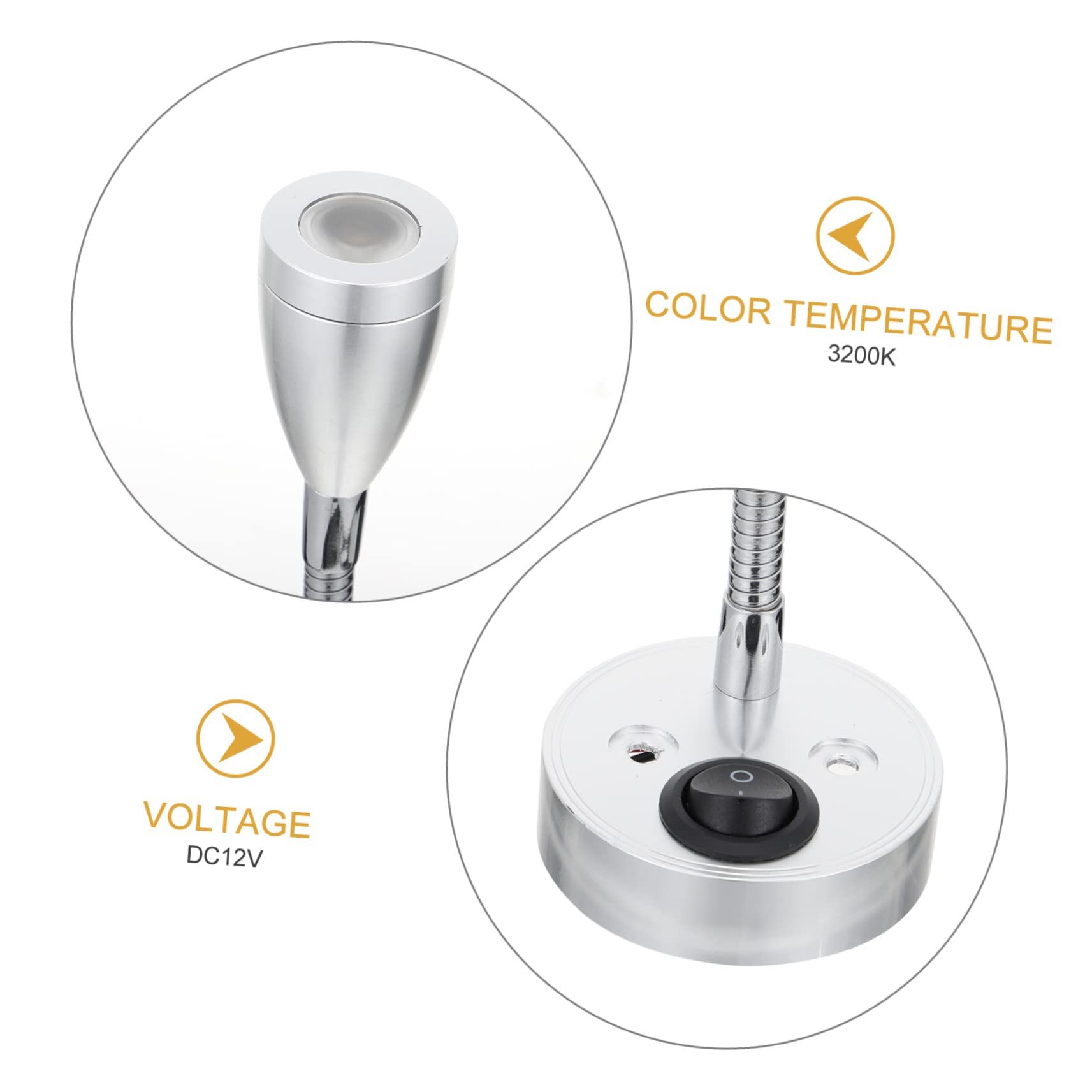 SOESFOUFU 2pcs Boat Spot Lights Marine Led Rv Reading Light Wall Mounted Soft Warm Aluminum