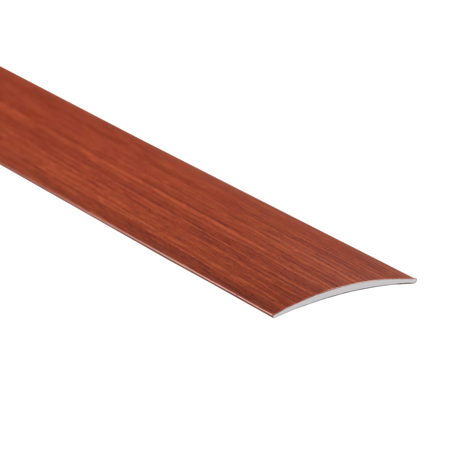 60mm Wide Self-Adhesive Aluminium Wood Effect Transition Strip Carpet Cover Door Floor Threshold TMW Profiles (Mahogany)