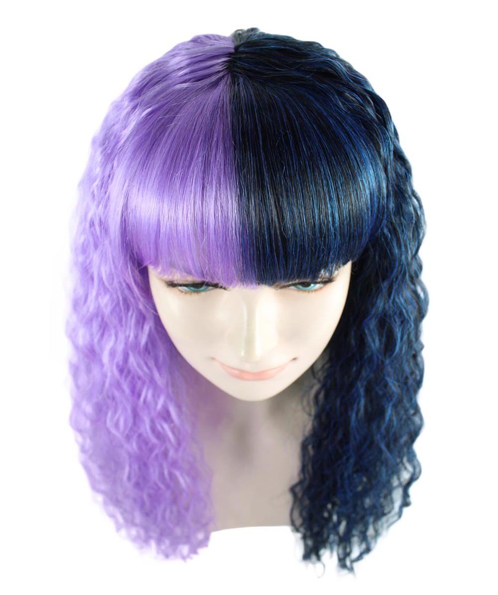 Amazon.co.jp: Wigs2you 紫 紺 ツートン ウィッグ 歌手風 巻髪