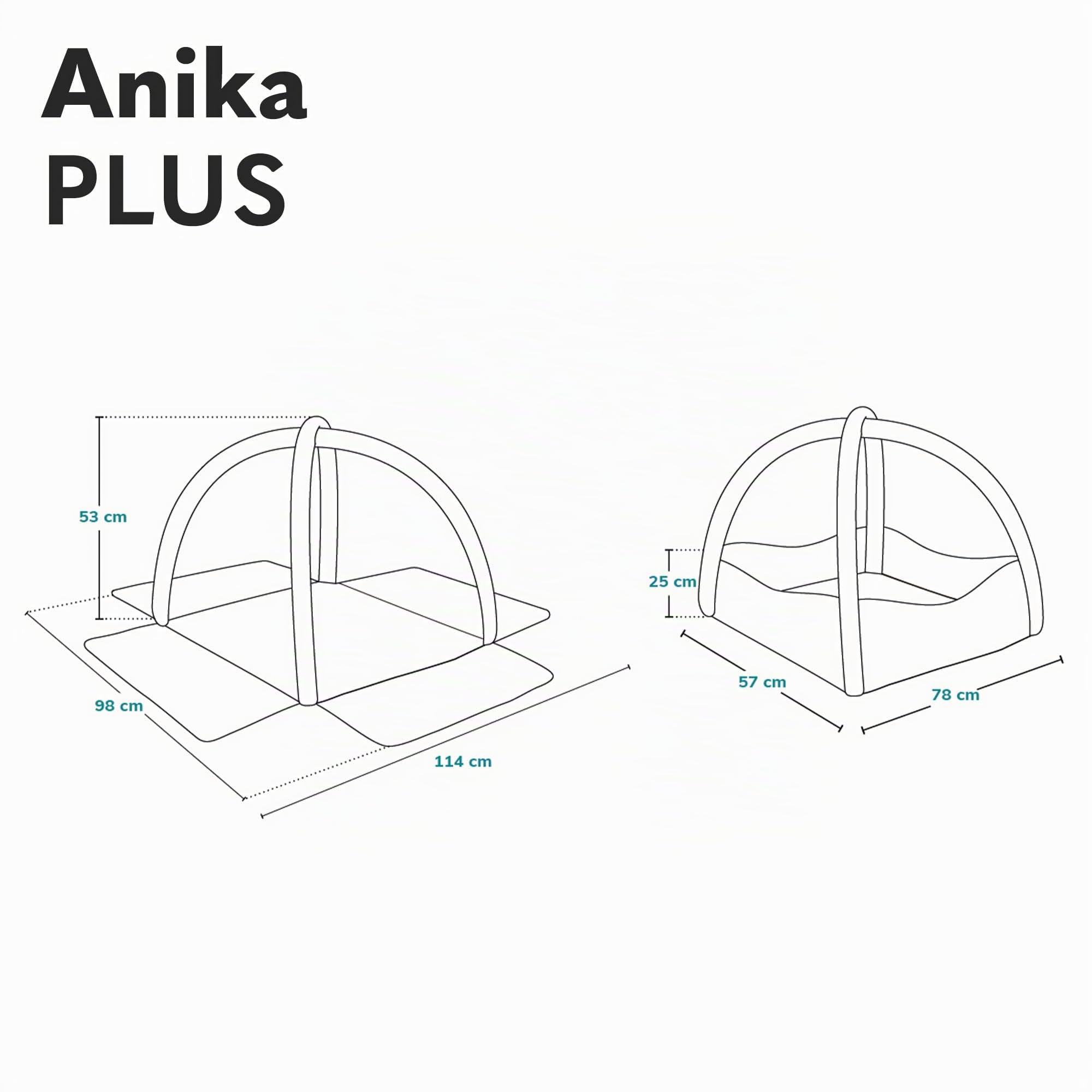 lionelo Anika 2en1 Gimansio de Actividades 4 Juguetes Colgantes sonajeros 2 Arcos Manta Juegos bebé Función de Parque de Juegos Almohada de Apoyo para Bebe Educativa