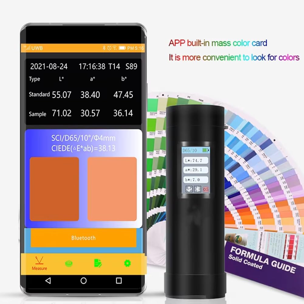 Lector de Color, Colorímetro de Precisión, Espectrofotómetro Portátil, Compatible con Aplicación Móvil CR4501