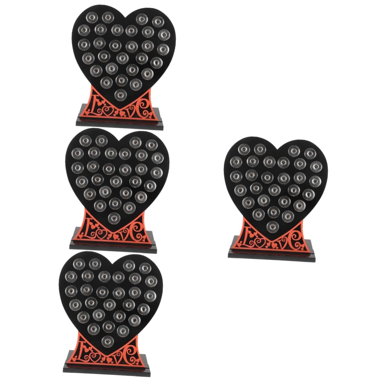 Organisateur de bijoux porte-boutons noir BESPORTBLE en métal avec 4 pièces