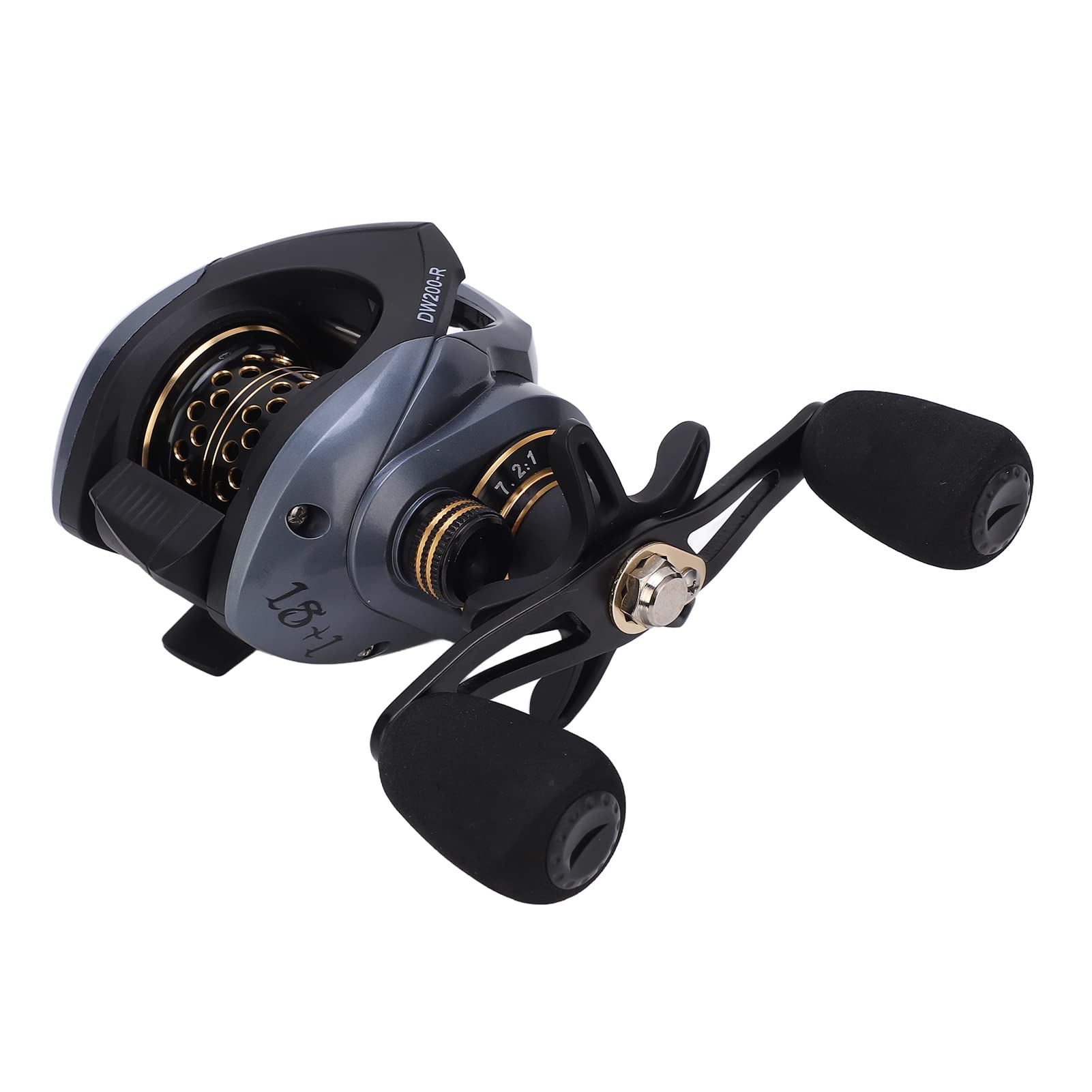 Tbest Mulinello da Lancio Left Hand 7.2:1 Rapporto, Bobina, per Pesca | 18+1 Bearings, Dual Brake Systems, Lure Fishing, Freshwater Saltwater Use