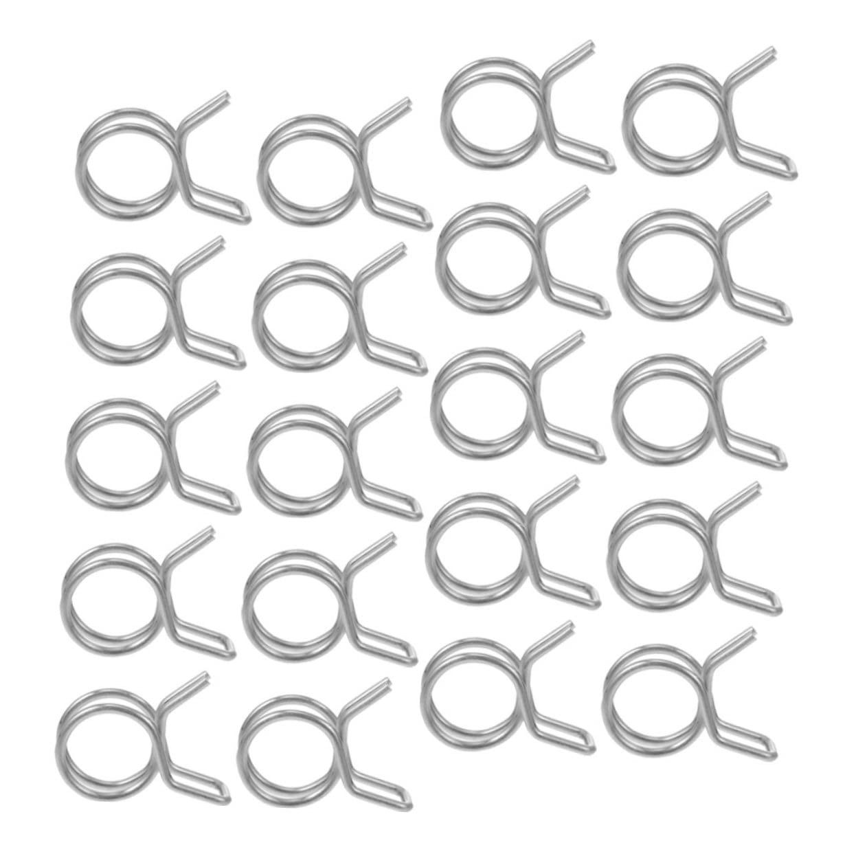 BELLIFFY 120pcs Double Hose Clamps Small Hose Clamp Fuel Line Clamp Spring Hose Clamp Spring Clip Black Hose Air Hose Water Clips Fuel Hose Line Clip Double Wire Hose Clamp Stainless Steel