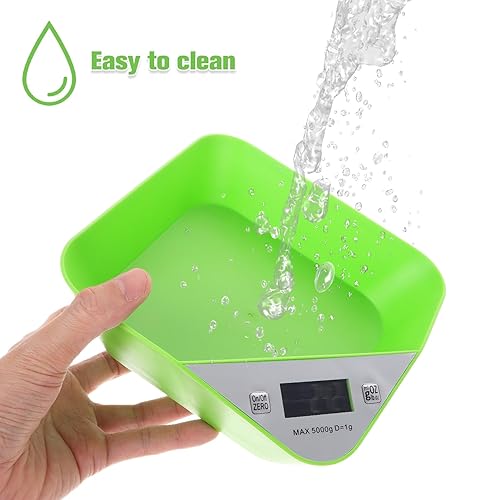 Miniatura 9 de Toyvian Báscula digital de cocina con cuenco integrado, pesaje preciso de alimentos para hornear y cocinar, diseño de botón simple, compacto, no