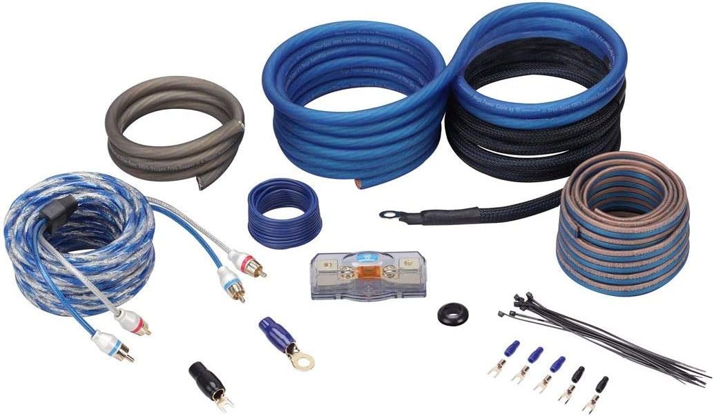 RWK4CU 4 AWG 100% Copper Amp Installation Wire Kit, High Conductivity, Durable PVC Jacket, Complete Accessories, for Car Audio Enthusiasts