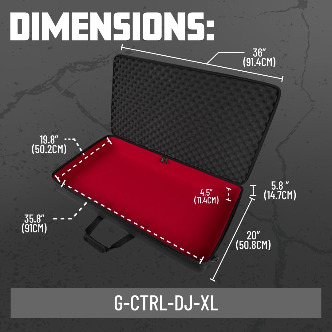 Gator Cases Control Series Universal Case for Extra-Large DJ Controllers - 36" x 20" - XDJ-AZ/XDJ-XZ, Pioneer OPUS-QUAD, Rane Four/Performer, (G-CTRL-DJ-XL)