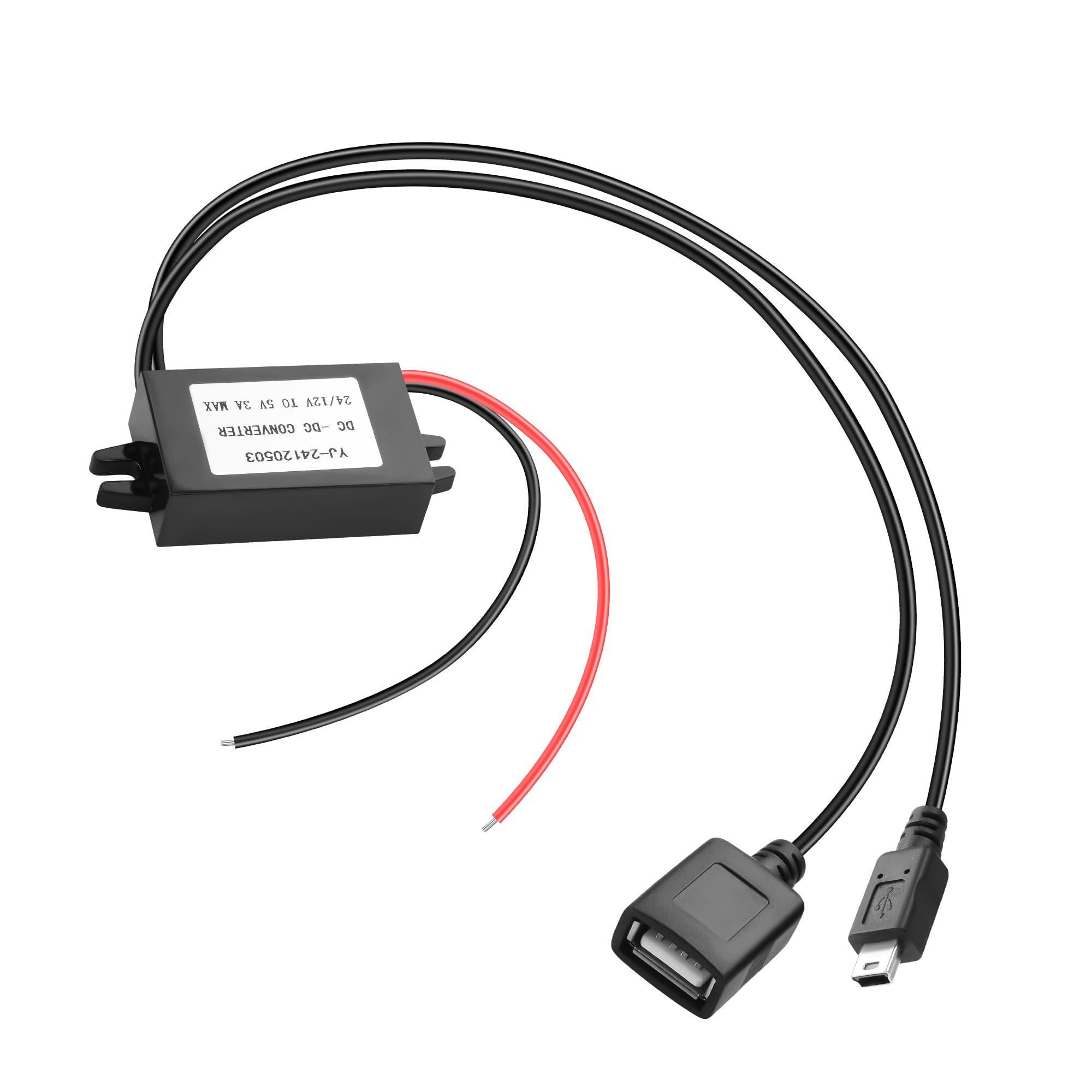 Module convertisseur Buck DC-DC 12 V à 5 V 3 A 15 W avec convertisseur adaptateur de puissance de sortie mini et USB, régulateur de tension réduite, convertisseur de puissance de voiture, adap