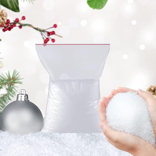 Vista 26 de Syhood Nieve falsa navideña para manualidades, decoración de polvo artificial de aldea de nieve artificial con purpurina, polvo de plástico