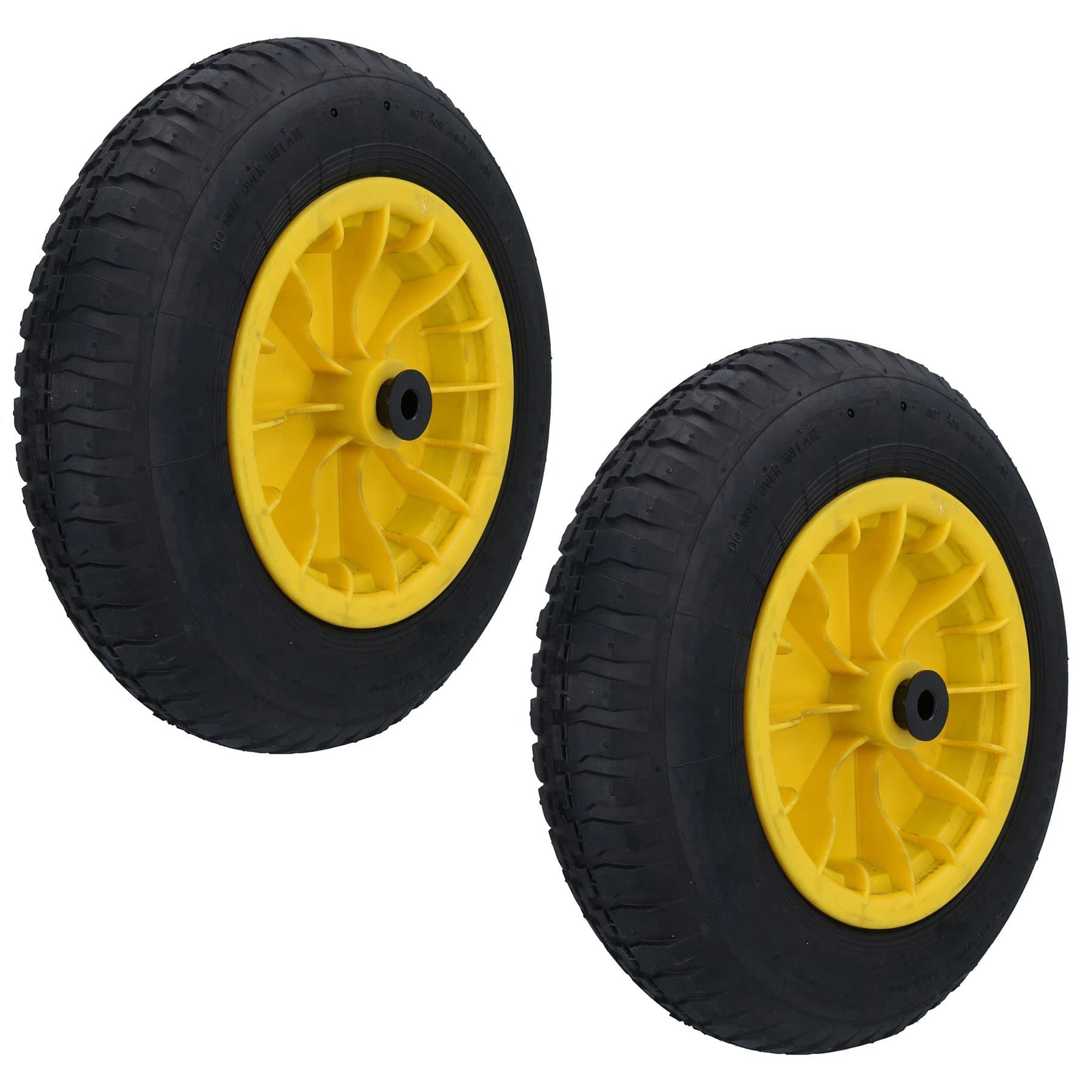 Schubkarrenrad, 35,6 cm, maximale Belastung 160 kg, 25,4 mm oder 13 mm Bohrung, 2 Stück