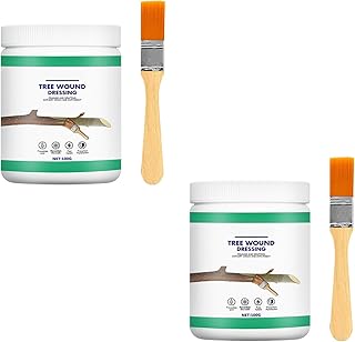 Bonsai Pruning Cutting Paste, Pruning Sealer with Brush Top Applicator, Tree Wound Sealer, Tree Pruning Sealer, Tree Grafting Supplies, Tree Repair Agent Repair Tools for Trees, Shrubs, Roses (2PCS)
