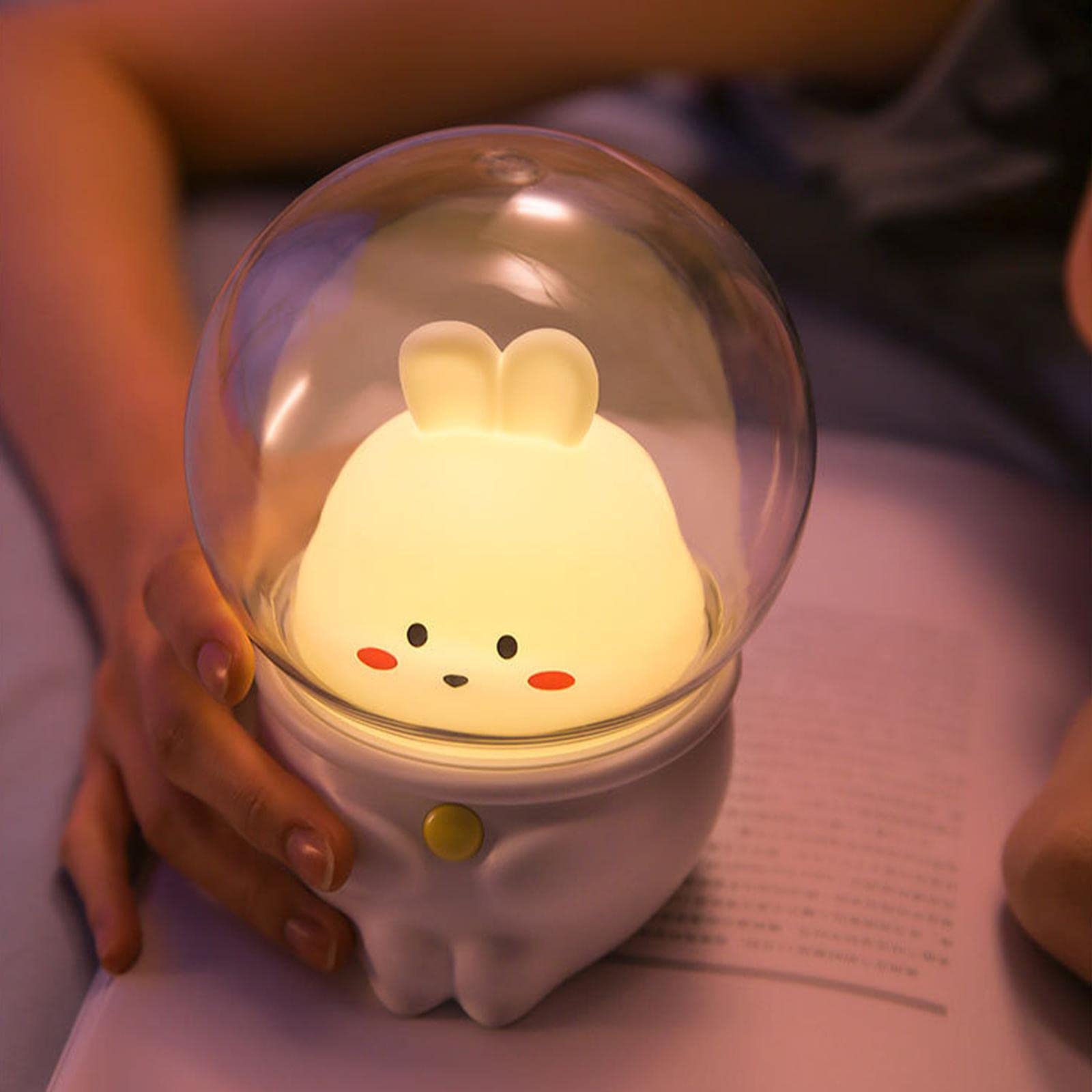 MagiDeal Luz Regulable para niños, luz para niños, luz de Silicona para, lámpara Recargable por USB para decoración de, Conejo