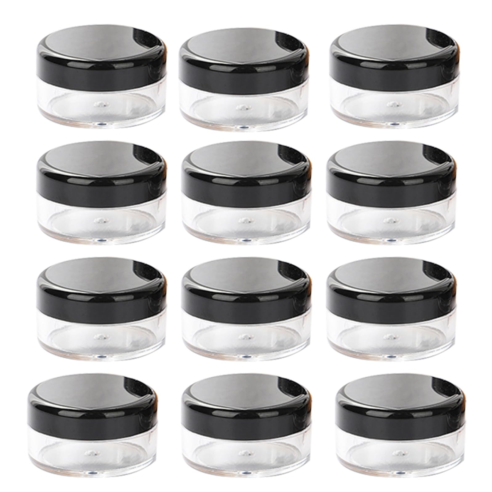 Jarsense Sample Pots for Cosmetics 12pcs Empty Plastic Cosmetic Jars with Lid