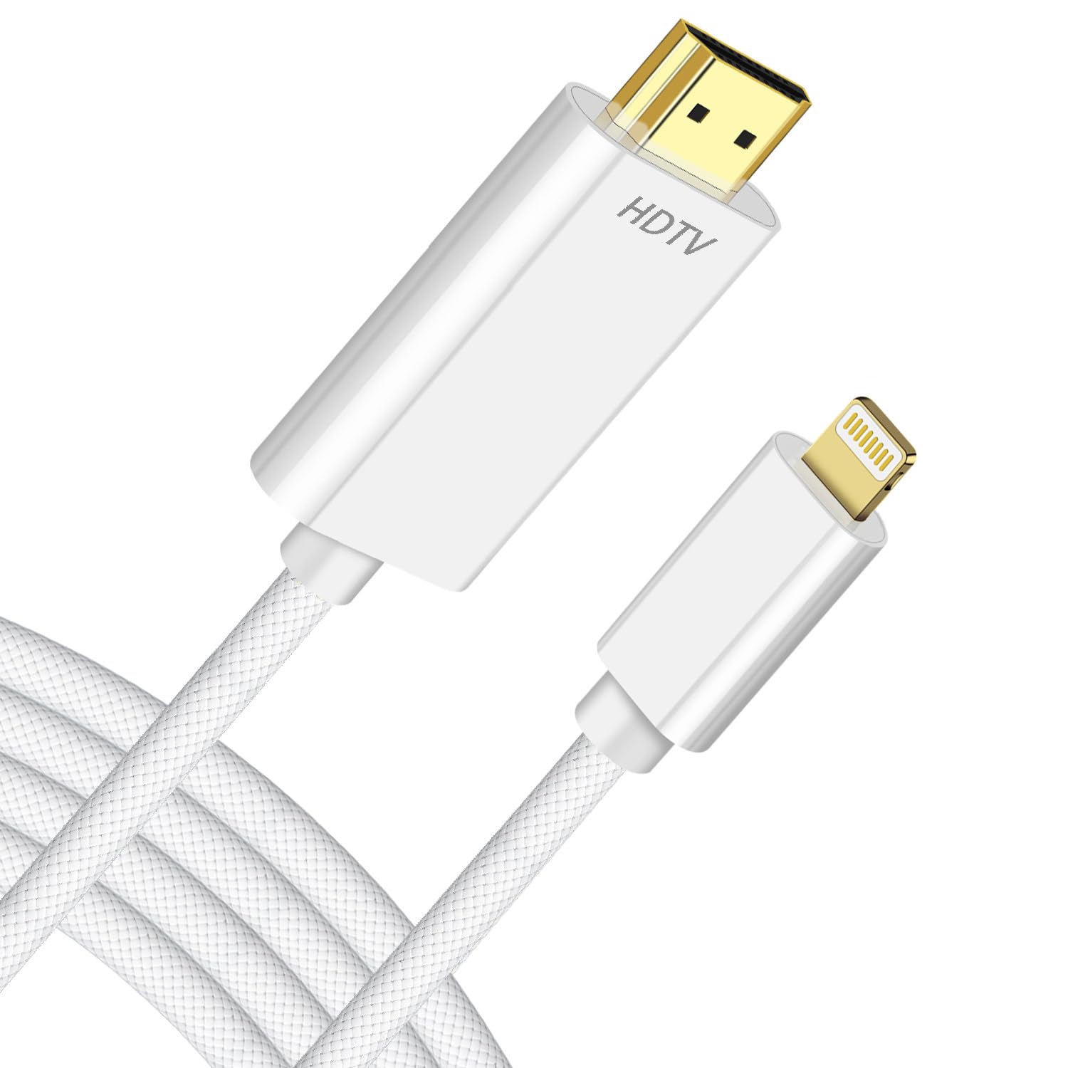 [MFi Certified] 6.6FT HDMI Adapter HDMI Cable Compatible with Lightning i Phone to TV, 1080P HD Sync Video and Sound, Applied to i Pad i Phone14,13 & YouTube Projector Monitor, No App Need Plug & Play