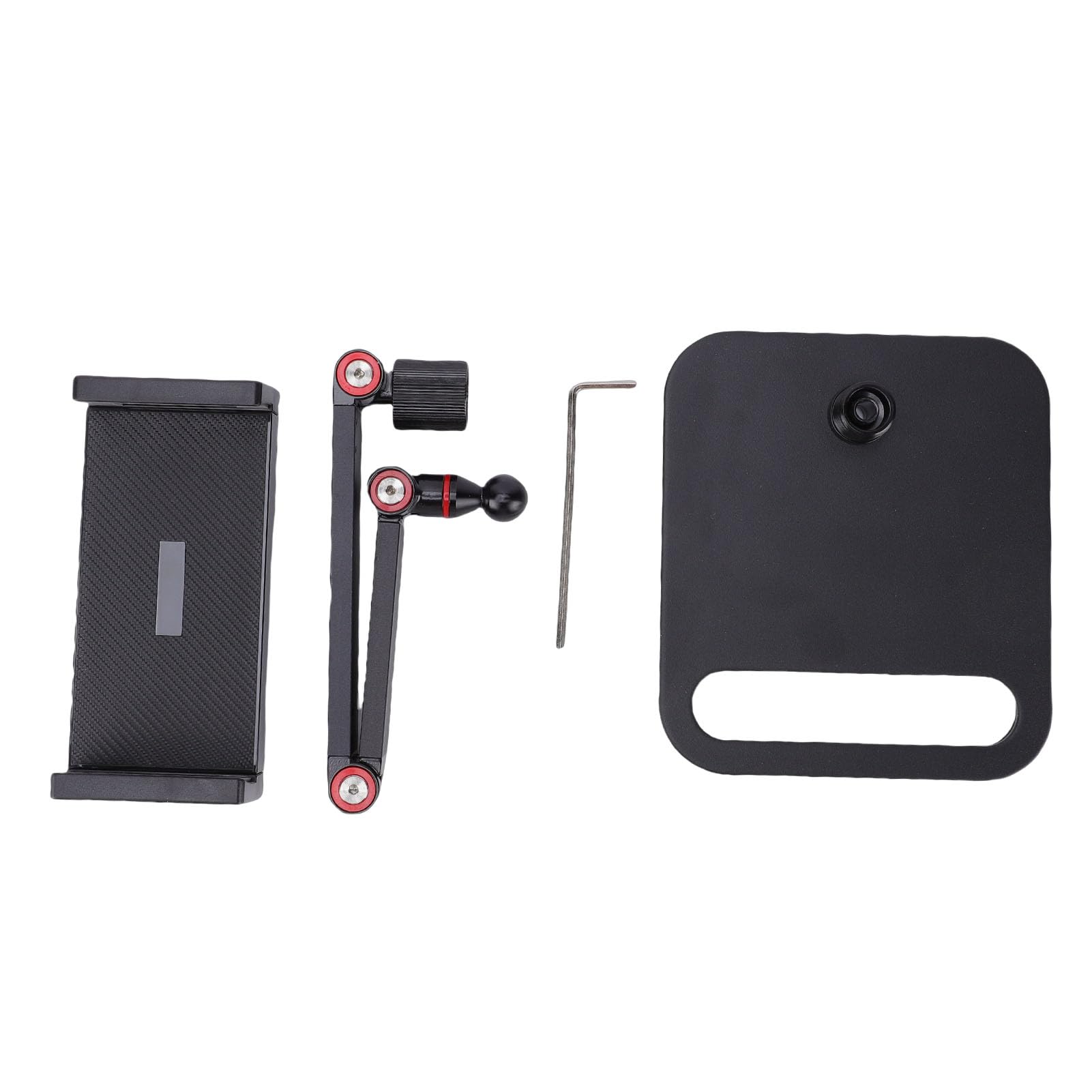 AMONIDA Supporto per Tablet Portatile Pieghevole, Supporto per Tablet per Telefono con Base in Acciaio Al Carbonio, Cuscinetti in Gomma Morbida Regolabile Girevole a 360 Gradi con Design Cavo,