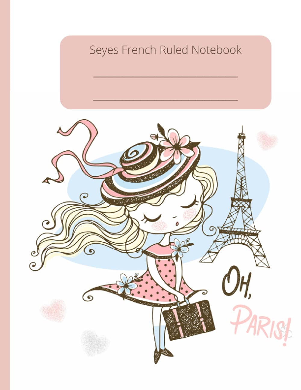 Seyes French Ruled Notebook: 8.5"x11" - 120 Pages, Graph Paper Grid