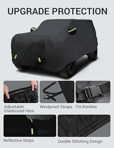 Miniatura 7 de Proadsy 2024 Upgrade Car Cover Compatible with Ford Bronco 4 Door 2021-2024 Windproof All Weather Waterproof Sun Rain UV Dust Snow Protection