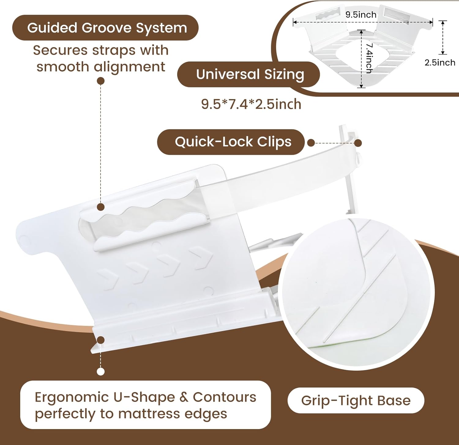 Bed Sheet Holders for Corners, Sheet Holders Keep Sheets Firm & Tight - Lock Fitted Bed Sheet Holder 4PCS, Sheet Straps for All Sheet Mattress Sizes Easy Installation White & Gray