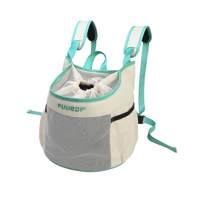 PUUROF Bag for Cats Chest Dog Backpack Small Dog cat go Out Bag Break Free Walk Dog Dirty pet Backpack Car Bag (Sky Blue, Large)