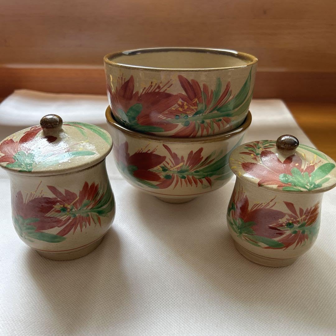 Amazon.co.jp: 沖縄 やちむん 壺屋焼 末吉窯 手描き花柄 デイゴ