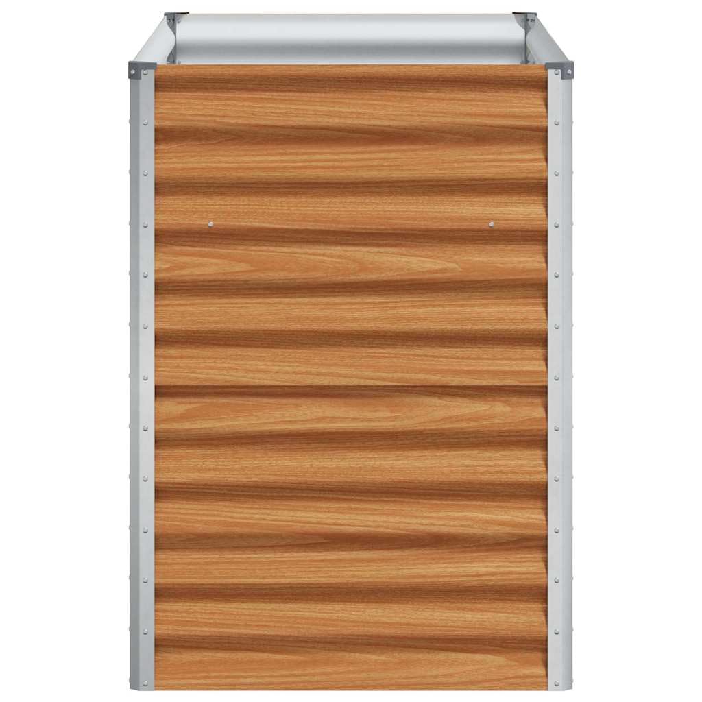 Jardinera de color marrón claro de acero galvanizado, 98 x 50 x 68 cm, con material resistente, resistente a la intemperie, para jardín, terraza y balcón, adecuado como maceta, maceta