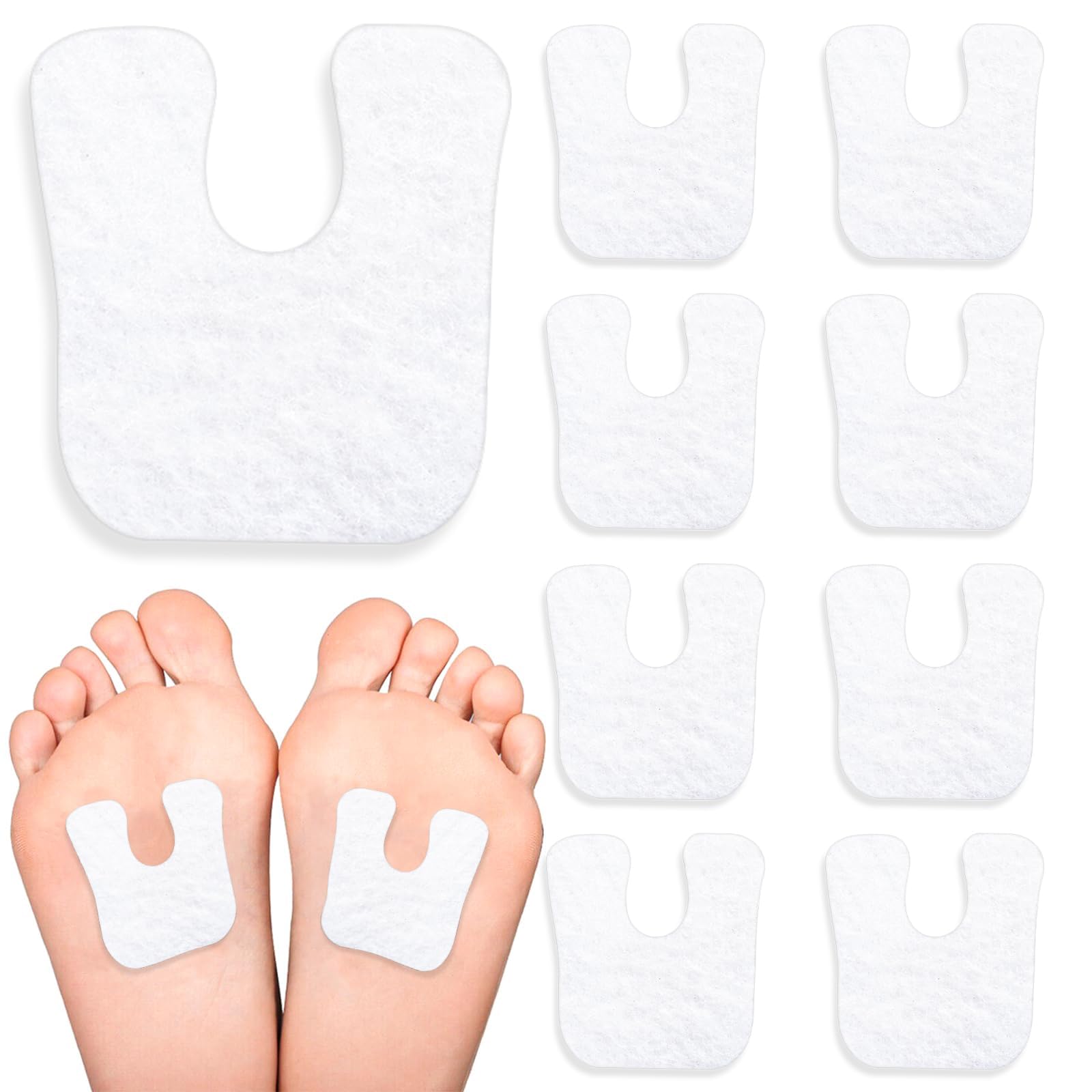 36 Pieces U Shaped Felt Pads Horseshoe Metatarsal Pads Callus Forefoot Foot Pads Pain Relief Foot Cushion Protect Calluses from Rubbing on Shoes