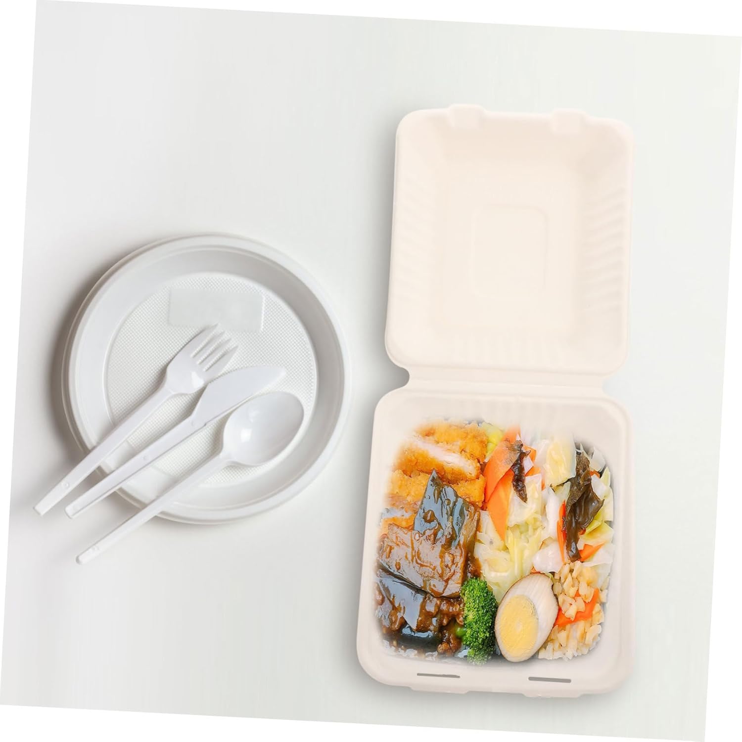 50pcs Paper Food Takeout Boxes Snack Box Containers for Takeaway French Fries Burgers Disposable Packaging Direct Food Contact Restaurant Catering Supplies