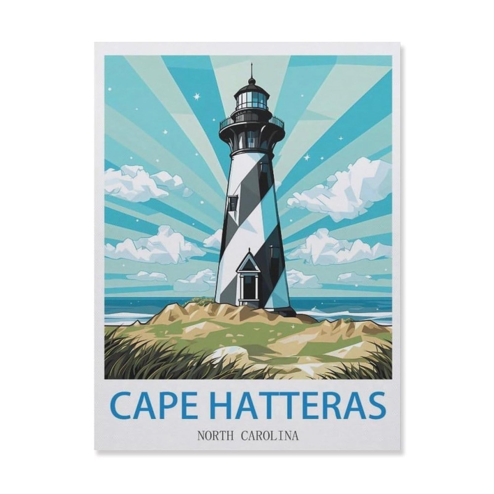 Funny Metal Tin Signs，Cape Hatteras North Carolina(15x30cm）