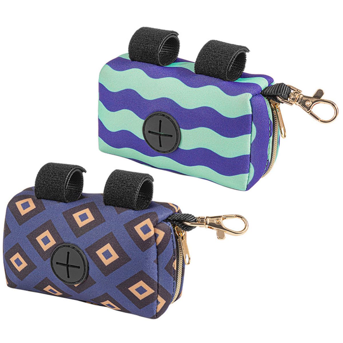 RUNROTOO Nappy Sack Dispenser 2Pcs Portable Neoprene Holder for Travel and Outdoor Diaper Bag Organization