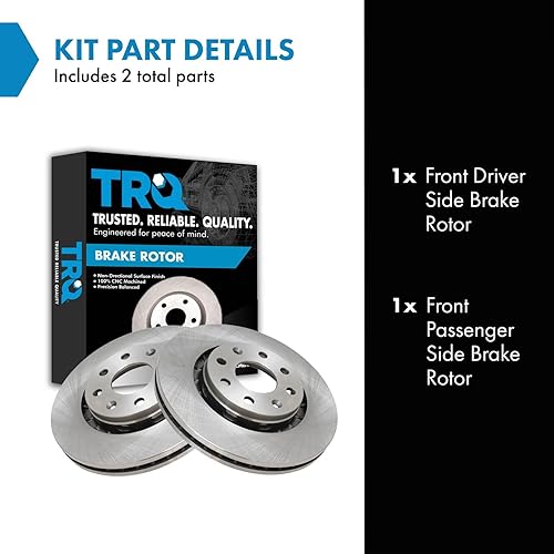 Miniatura 2 de TRQ Juego de rotores de freno de disco delantero para Chevy Aveo 2004-2011  Chevy Aveo 52009 Pontiac G3  Chevy Spark 2013-2015  Chevy Spark EV