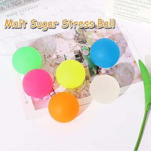Miniatura 2 de Bola de azúcar de 2.4 pulgadas, bola antiestrés de azúcar de malta, bola de azúcar de malta transparente, bolas de alivio de estrés esponjosas,