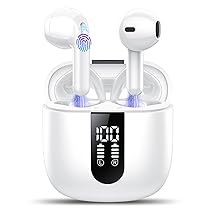 Cuffie Bluetooth, Auricolari Bluetooth 5.4 Stereo HiFi con 4 ENC Mic,Cuffie Wireless con LED Display 50 Ore, Cancellazione Rumore Cuffiette Bluetooth,Touch Control,IP7 Impermeabile Auricolari Wireless