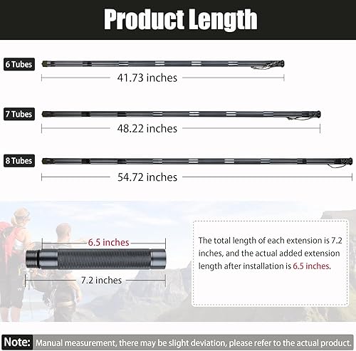 Miniatura 4 de aiGear H2 Survive Walking Hiking Stick - Outdoor Tactical Hiking Staff Multitool Gear Adjustable Trekking Poles for Survival Camping Hiking 6-8