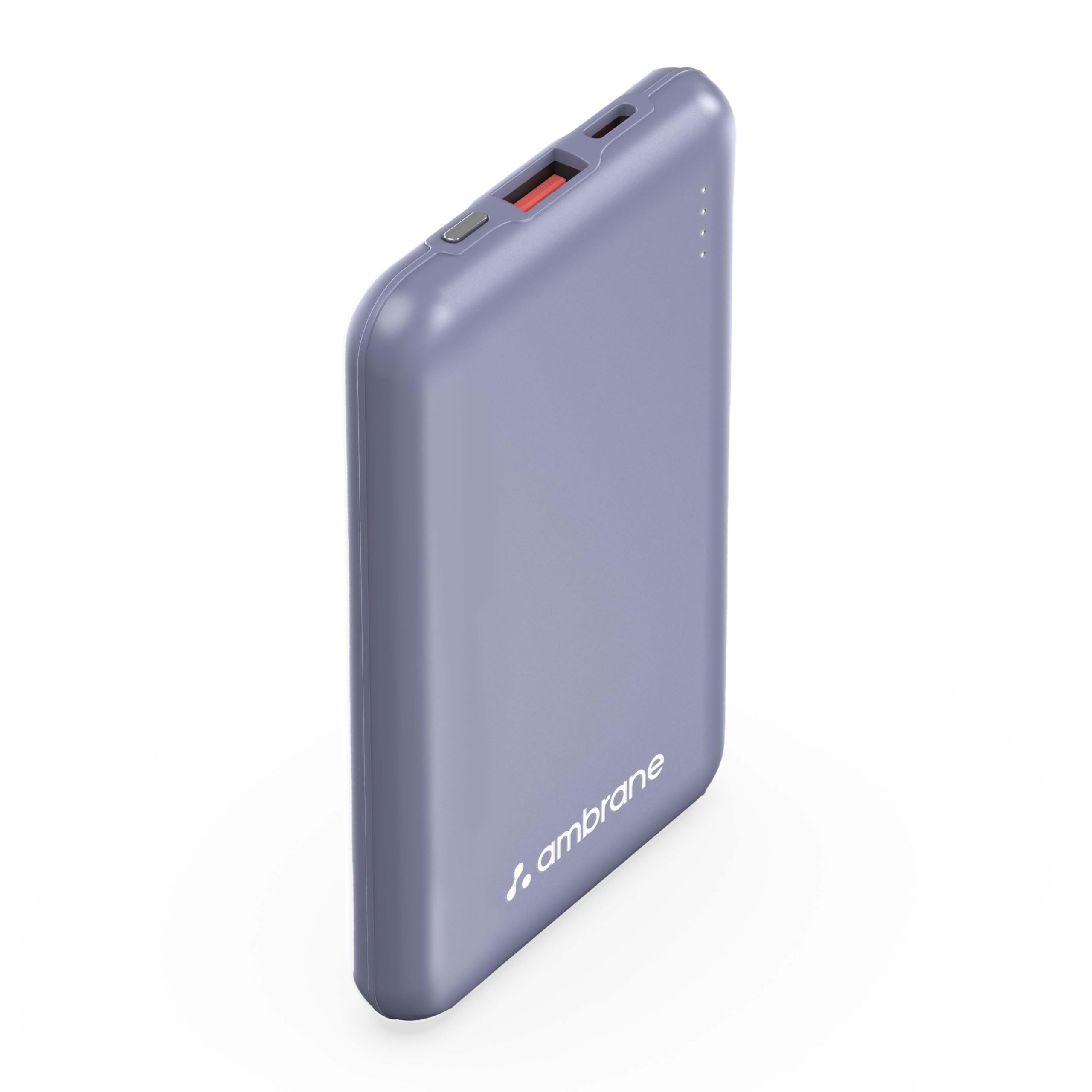 Ambrane 10000 mah Compact Powerbank, 22.5w Fast Charging, Dual Output Ports 1 USB & 1 Type-c, Power Delivery, Quick Charge, Li-Polymer for iPhone, Android & Other Devices (Purple)