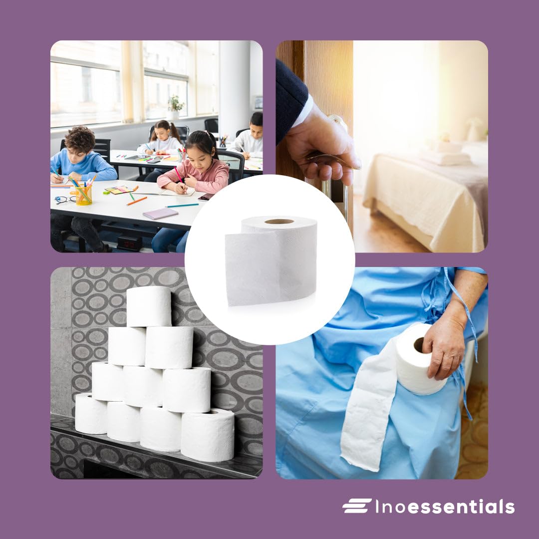 Inoverse 128 rollos de papel higiénico de 3 capas, 150 hojas por rollo, papel higiénico suave y fuerte, 100% celulosa, paquete grande, 2 unidades (64 rollos/1 unidad)