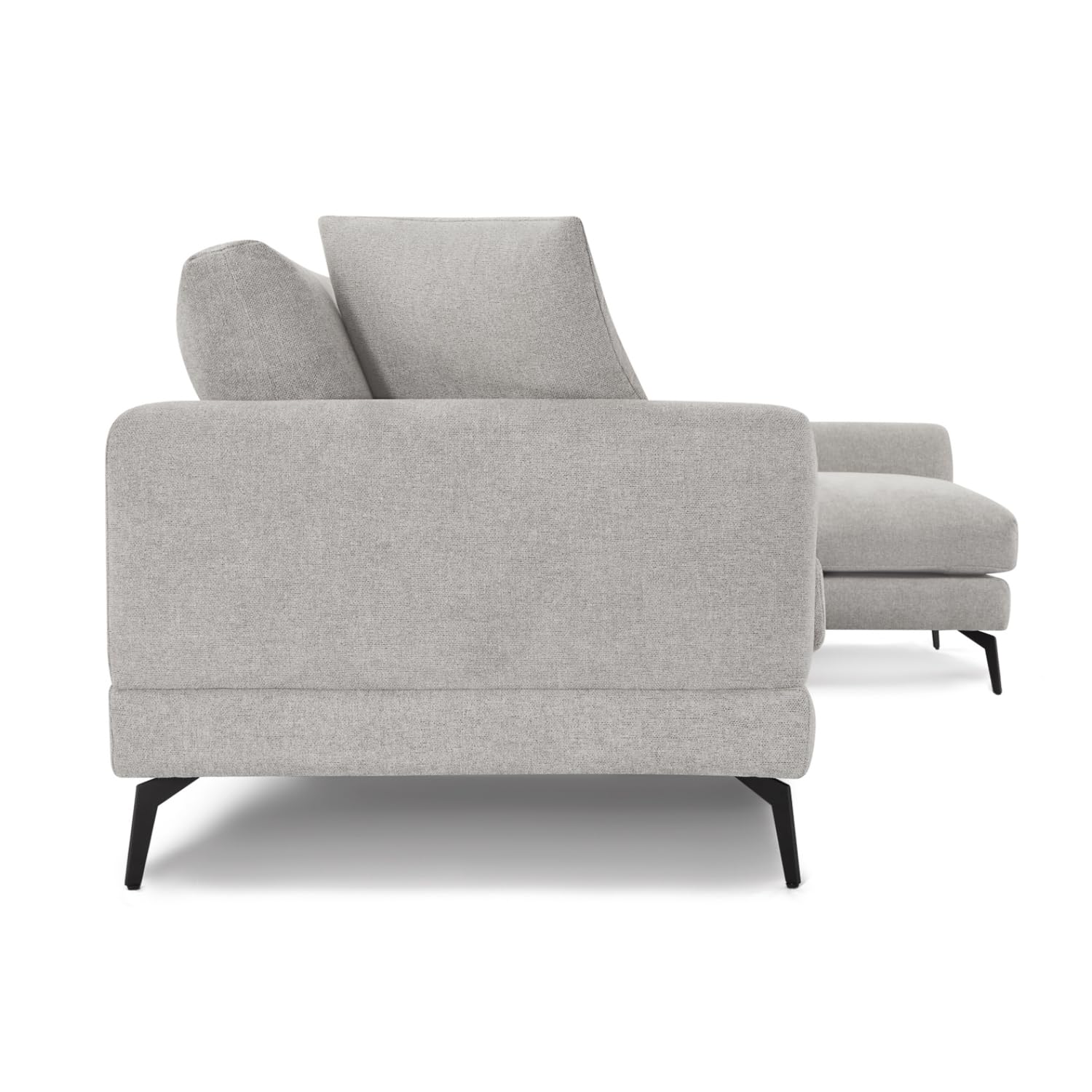 Furnhouse Maggie L-Form Ecksofa | Federkern & No-Sag | 3-Sitzer Ottomane Rechts Grau – Skandinavisches Design