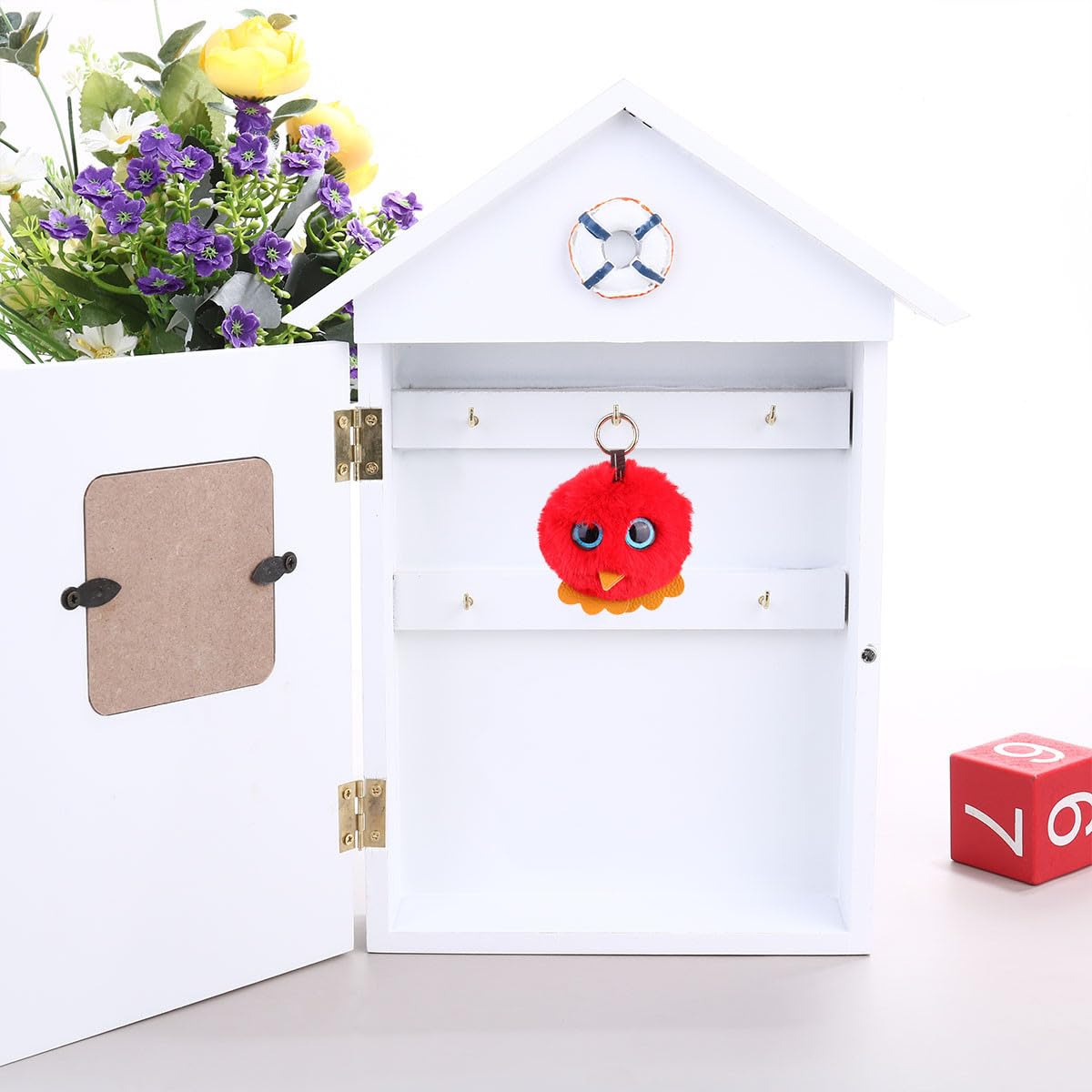 IMIKEYA Porta Costiero Forma a in Chiavi Sintetico Bianco Ganci Decorazione in per Corridoio e
