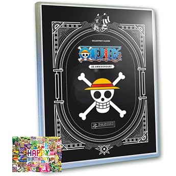 Bundle with Panini One Piece Cards - Anniversary Trading Cards 2025 - Selection + Exclusive Birthday Card 1 Collector's Folder
