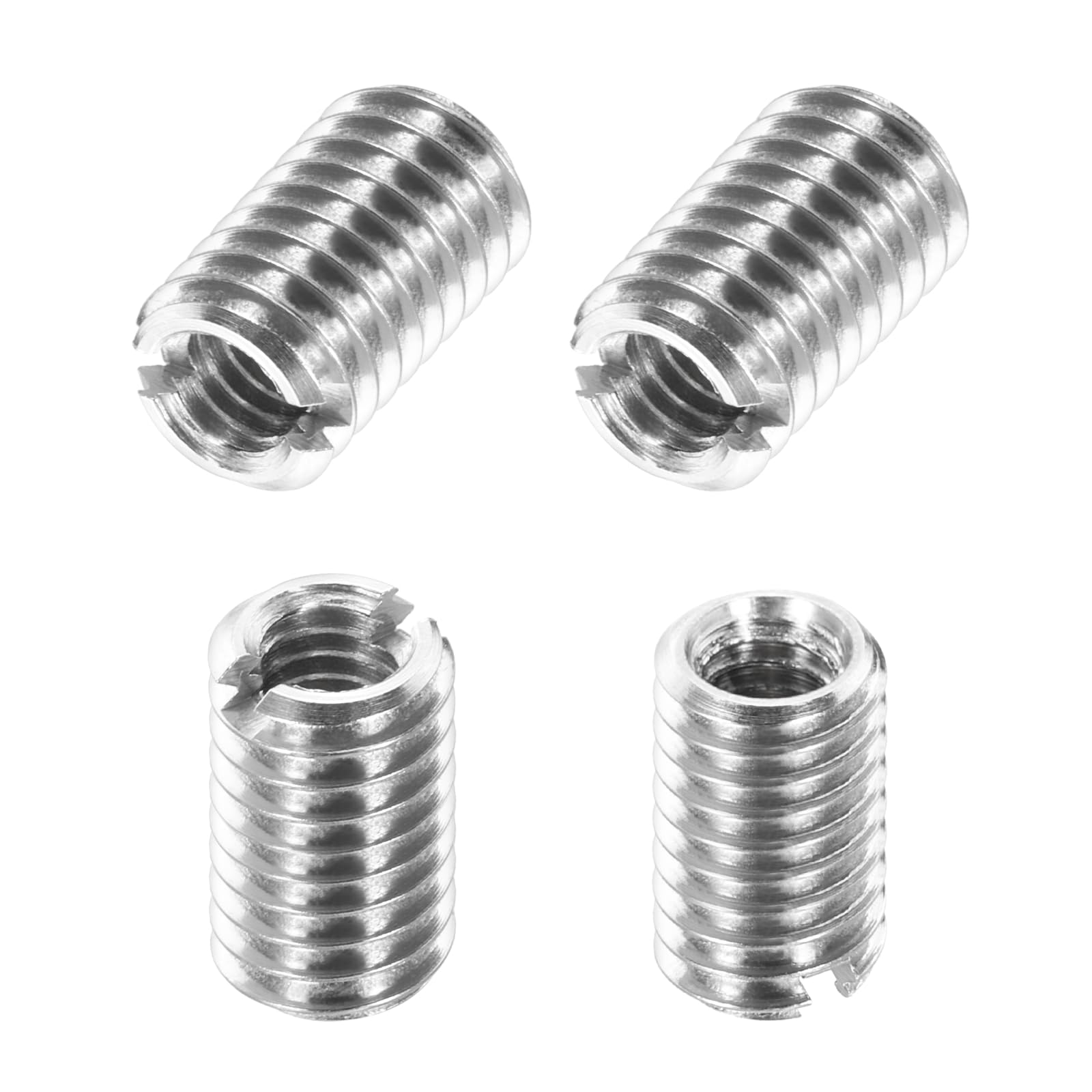 sourcing map 4Pcs 316 Stainless Steel Thread Reducing Nuts, M6x1 Male to M4x0.7 Female 10mm Long Metric Repairing Insert Nut Screw Threaded Adapters Sleeve Reducer Conversion Fastener