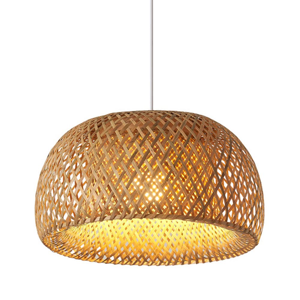 Lampada a Sospensione in Vimini Intrecciato a Forma di Nido d'uccello, Realizzata a Mano in Rattan Creativo, con Paralume in Vimini, per Isola Cucina, Soggiorno, Base E27.