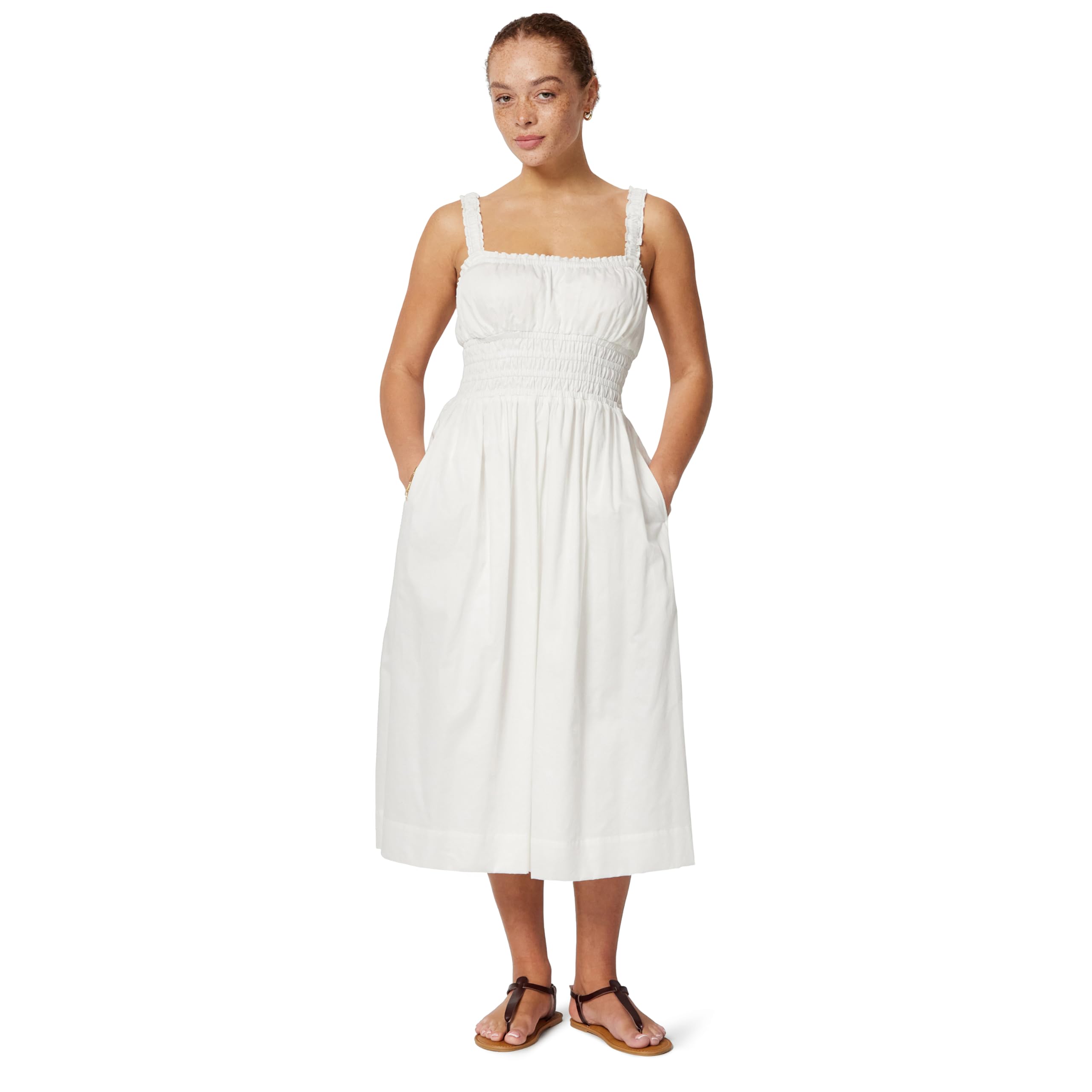Amazon Essentials x Sofia Grainge Mommy & Me Cotton Sateen Dresses Women's Sleeveless Dress Small White