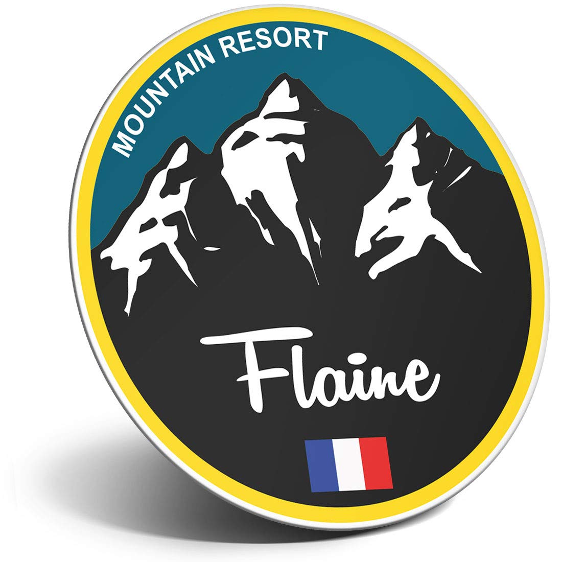 Destination Vinyl Ltd Magnet For Refrigerator, Fridge - Flaine Ski Snowboard Resort France For Office, Cabinet And Whiteboard, Magnetic Stickers, 5337