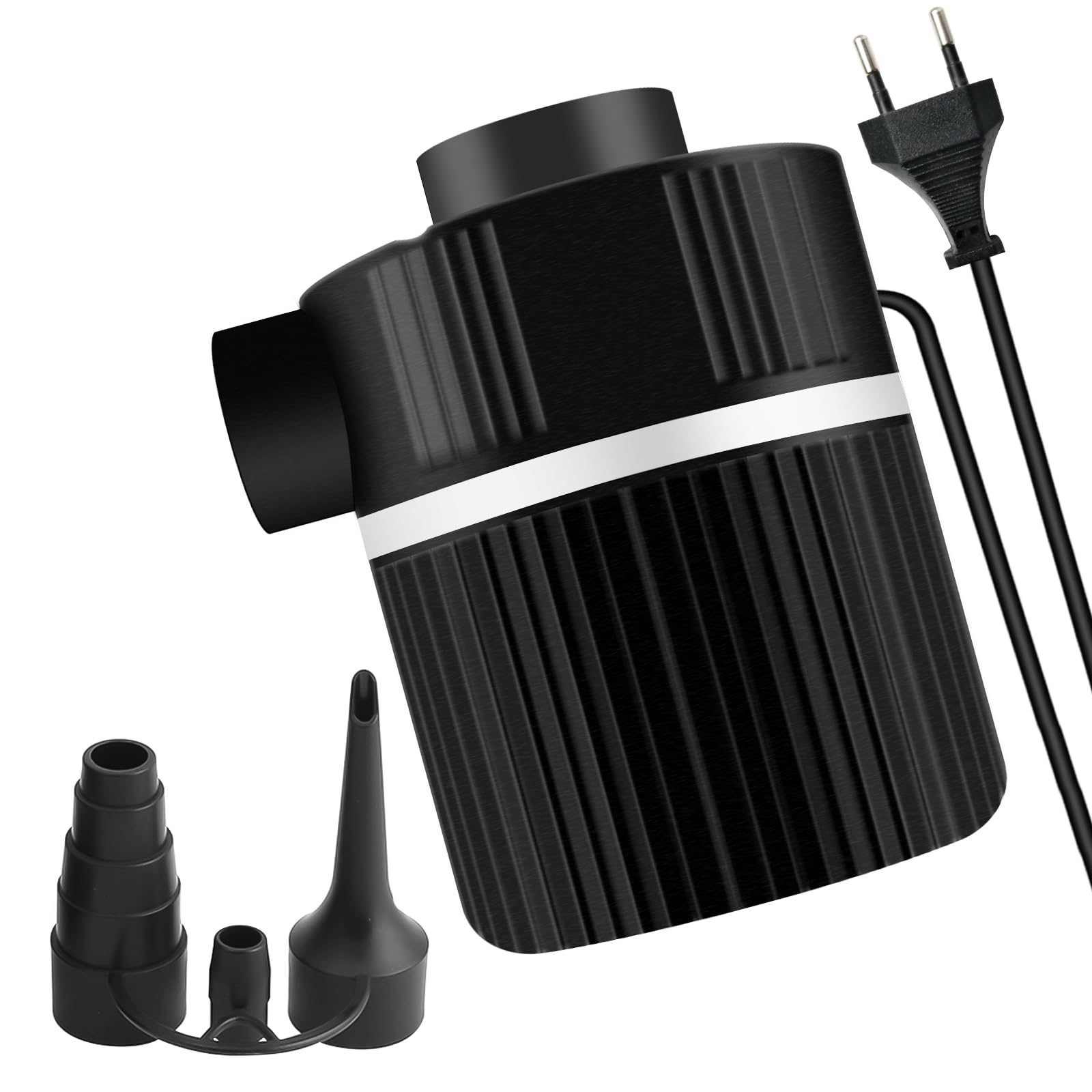 Inflador Electrico, Bomba de Aire Eléctrica Portátil, Bolsa de vacío Bomba de Aire eléctrica, Inflador & Deflactor para Piscinas, Barcos, Juguetes Hinchable o Camping, con 3 Accesorios