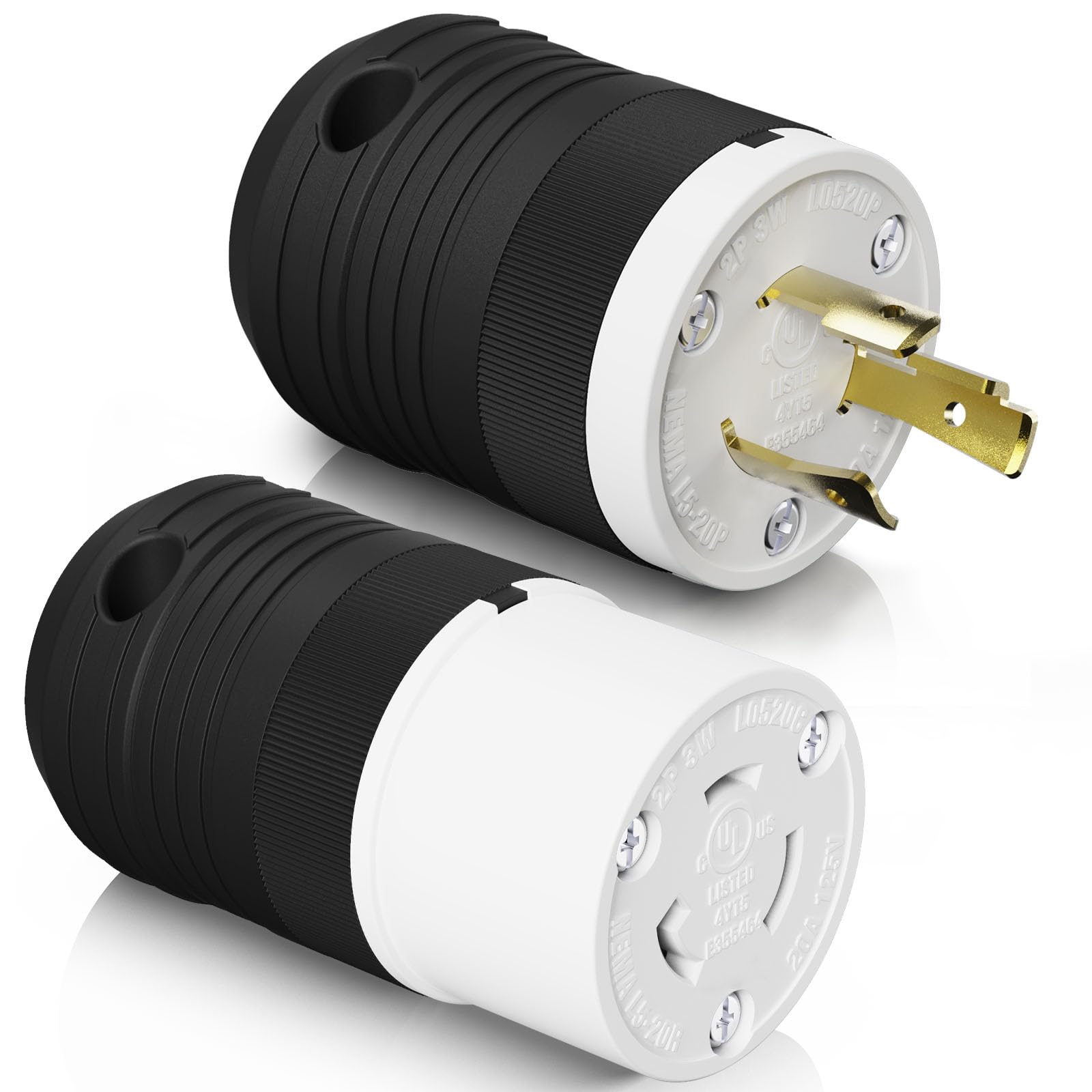 AIDA NEMA L5-20P & NEMA L5-20R Locking Plug and Connector, Twist