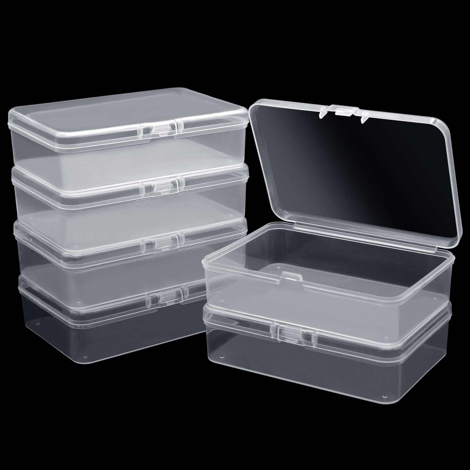 Aimeke 6 Stück Kunststoff Aufbewahrungsbox mit Deckel Klein Aufbewahrungsboxen Transparent Kleine Box mit Schnappverschluss für Schrauben Perlen Schmuck Bastelartikel (9,5 × 6,5 × 2,6 cm) Küche, Haushalt & Wohnen