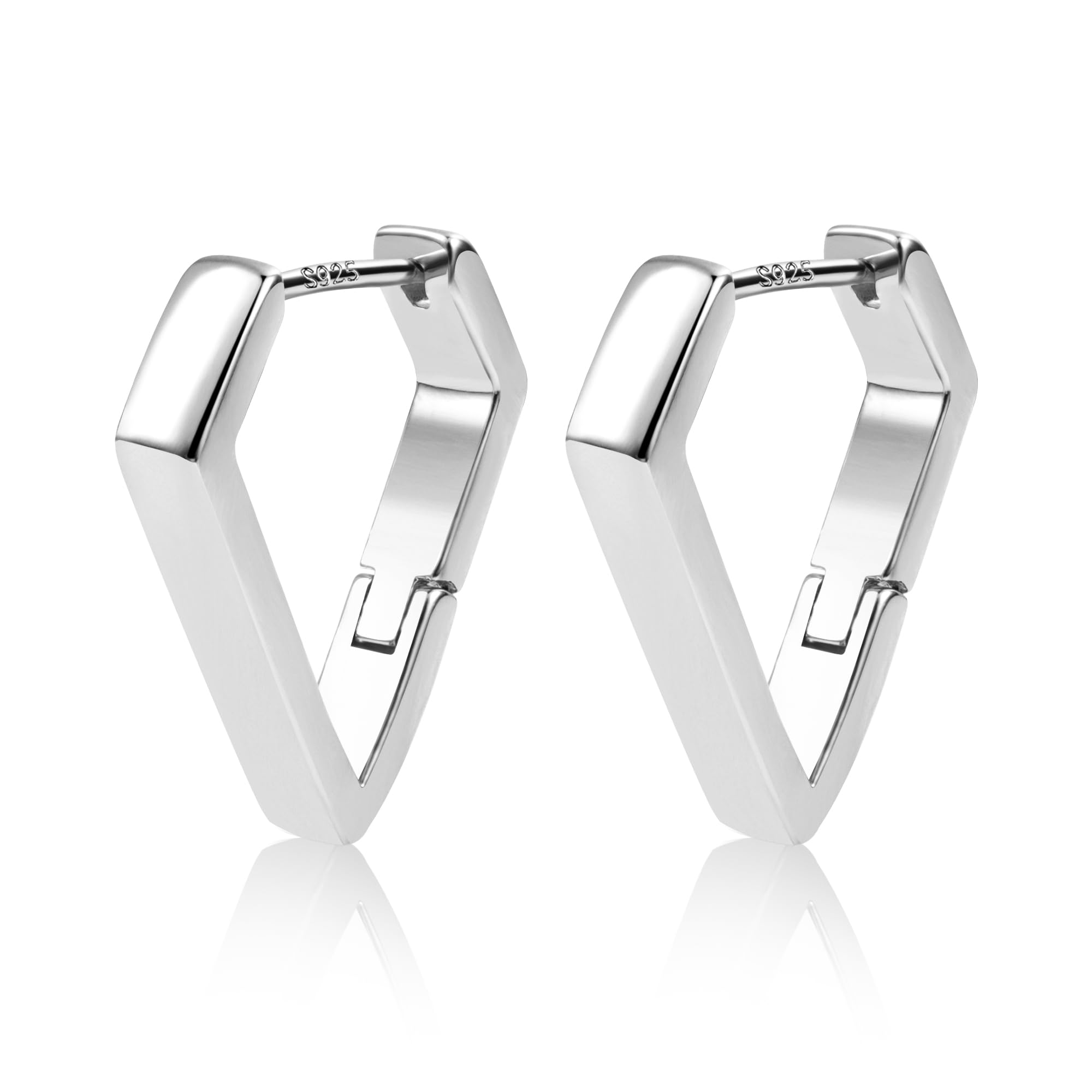 ALEXCRAFT Orecchini Donna Cerchio Ago Argento 925 Geometrici 14K Oro Placcato